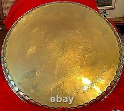 Egyptian Antique Brass Tray One of a Kind. Massive, Stunning, Superb Condition