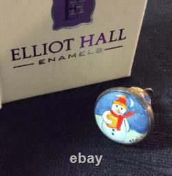 Elliot Hall Enamels One Of A Kind Snowman Bell Charm Ornament By S. Shelby