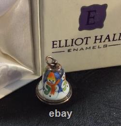Elliot Hall Enamels One Of A Kind Snowman Bell Charm Ornament By S. Shelby