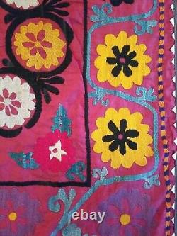 Embroidery Textile Vintage Wall Hanging, Bedspread Throw Blanket, One of a Kind