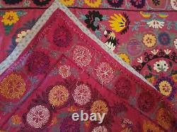 Embroidery Textile Vintage Wall Hanging, Bedspread Throw Blanket, One of a Kind