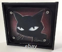 Emily Strange Rare One Of A Kind Mystery Black Cat Buzz Parker Metal Scratch Art