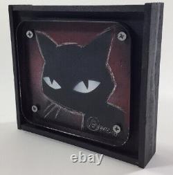 Emily Strange Rare One Of A Kind Mystery Black Cat Buzz Parker Metal Scratch Art