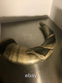 Erotic 1970s Hand Carved Powder Horn Unique Vintage Boho Piece One Of A Kind