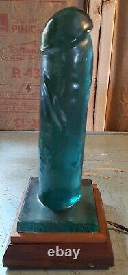 Erotic Eclectic Oddity One of a Kind Glass Table Lamp Great Conversation Piece
