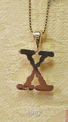 Estate Rare X-FILES LOGO Necklace SOLID 14K Gold CUSTOM MADEONE OF A KIND