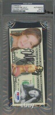 Evangeline Lilly Signed $1 Bill PSA DNA Slabbed Rare One Of A Kind Autograph