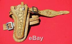 FINE ONE-OF-A KIND CHARREADA MICRO EMBROIDERED HOLSTER CARTRIDGE BELT RIG 1920s