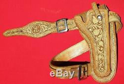 FINE ONE-OF-A KIND CHARREADA MICRO EMBROIDERED HOLSTER CARTRIDGE BELT RIG 1920s