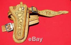 FINE ONE-OF-A KIND CHARREADA MICRO EMBROIDERED HOLSTER CARTRIDGE BELT RIG 1920s