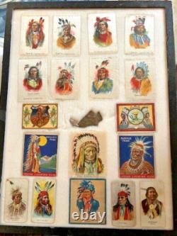 FRAMED INDIAN GUM CARDS Tokio Silks GERONIMO, SITTING BULL One of a Kind