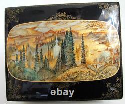 Fedoskino One of a Kind Russian Lacquer Box MAGIC MOUNTAIN BY SOKOLOVA