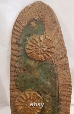 Franz Kriwanek Art Pottery One Of A Kind Bird, Pond And Lily Pads Signed 1970's