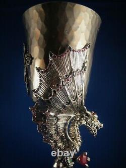 Gem Encrusted Fellowship Foundry Dragon Goblet -One of a kind- Medieval NEW PICS