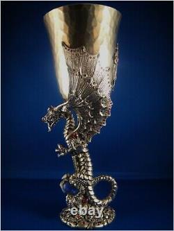 Gem Encrusted Fellowship Foundry Dragon Goblet -One of a kind- Medieval NEW PICS