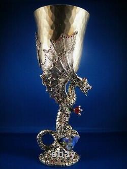 Gem Encrusted Fellowship Foundry Dragon Goblet -One of a kind- Medieval NEW PICS