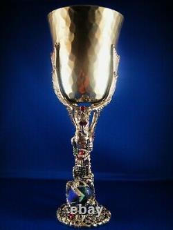 Gem Encrusted Fellowship Foundry Dragon Goblet -One of a kind- Medieval NEW PICS