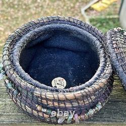 Gemstone- Themed Handcrafted One-of-a-kind Pine Needle Basket