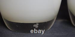 Glassybaby White Hand Blown Votive Candle Holder Set Kindness and Hugs