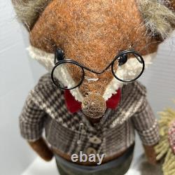 Grandpa and Grandma Foxes Anthropomorphic Figures One of a Kind Artist Handmade