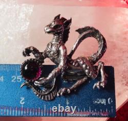 Griffin 925 Art Pendant one of a kind holds a Garnet Collectible Original by JKL Griffin 925 Art Pendant one of a kind holds a Garnet Collectible Original by JKL