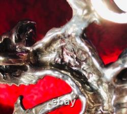 Griffin 925 Art Pendant one of a kind holds a Garnet Collectible Original by JKL