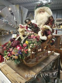 HEAVENLY SLEIGH-Custom One of a Kind Santa on Sleigh-COLLECTIBLE