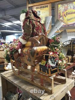 HEAVENLY SLEIGH-Custom One of a Kind Santa on Sleigh-COLLECTIBLE