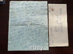 HISTORIC, ONE OF A KIND GG ALLIN HANDWRITTEN LETTER 8/87 WithENV PLS OFFER