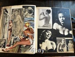HUGE Vintage 1940's WWII Pinup Show Girls Risqué Scrapbook ONE OF A KIND 16lbs