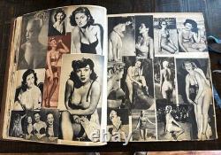 HUGE Vintage 1940's WWII Pinup Show Girls Risqué Scrapbook ONE OF A KIND 16lbs