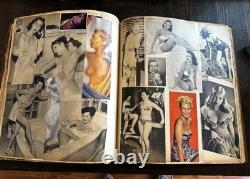 HUGE Vintage 1940's WWII Pinup Show Girls Risqué Scrapbook ONE OF A KIND 16lbs