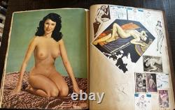 HUGE Vintage 1940's WWII Pinup Show Girls Risqué Scrapbook ONE OF A KIND 16lbs
