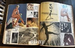 HUGE Vintage 1940's WWII Pinup Show Girls Risqué Scrapbook ONE OF A KIND 16lbs