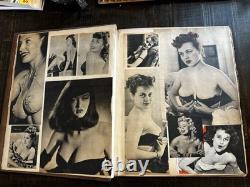 HUGE Vintage 1940's WWII Pinup Show Girls Risqué Scrapbook ONE OF A KIND 16lbs