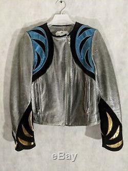 H&M Collection SS 2014 One of a Kind Sample East West Silver Leather Jacket