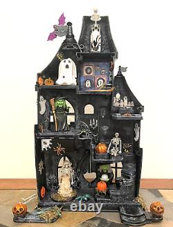 Halloween Haunted House Castle One-of-a-Kind Handpainted Dollhouse Spooky Decor