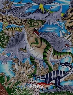 Hand Drawn One Of A Kind Dinosaurs Original Fine Art By Comic Artist James Chen