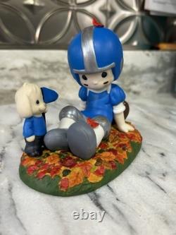 Hand Painted Football Precious Moment One of A Kind Figurine with Box Lions