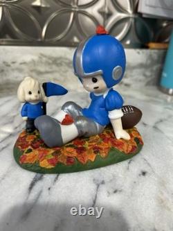 Hand Painted Football Precious Moment One of A Kind Figurine with Box Lions