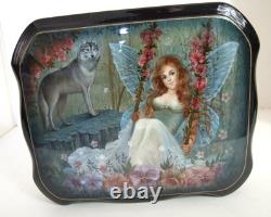 Hand Painted One of a Kind Russian Lacuqer Box Fairy & The Wolf by Frolova