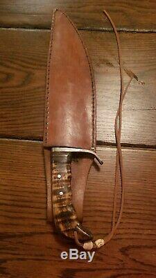 Hand forged bowie knifeCustom DesignHandmade Leather SheathOne Of A Kind