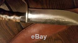 Hand forged bowie knifeCustom DesignHandmade Leather SheathOne Of A Kind