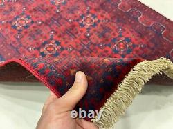Handmade (3'3 x 5'0) Burgundy Fine Afghan Khal Mohammadi Wool Rug