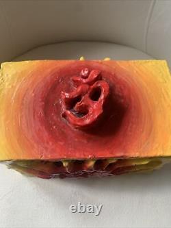 Handmade Ceramic OM Symbol Prayer Box OOAK One Of A Kind Hindu Buddhist Unique