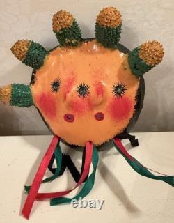 Handmade Coconut Shell Folk Art Sun & Moon Wall Sculptures One-of-a-Kind Pair