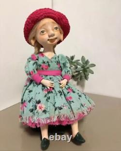 Handmade Interior Art Collectible Elf Doll, One Of A Kind Home Decor Piece