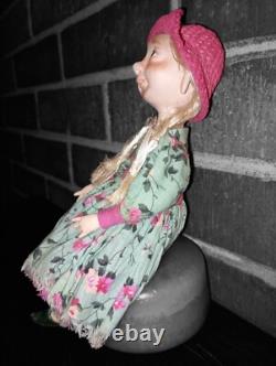 Handmade Interior Art Collectible Elf Doll, One Of A Kind Home Decor Piece