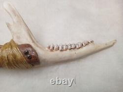 Handmade, One Of A Kind Deer Jawbone Knife