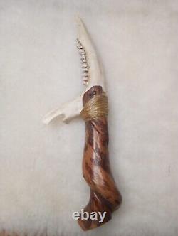 Handmade, One Of A Kind Deer Jawbone Knife